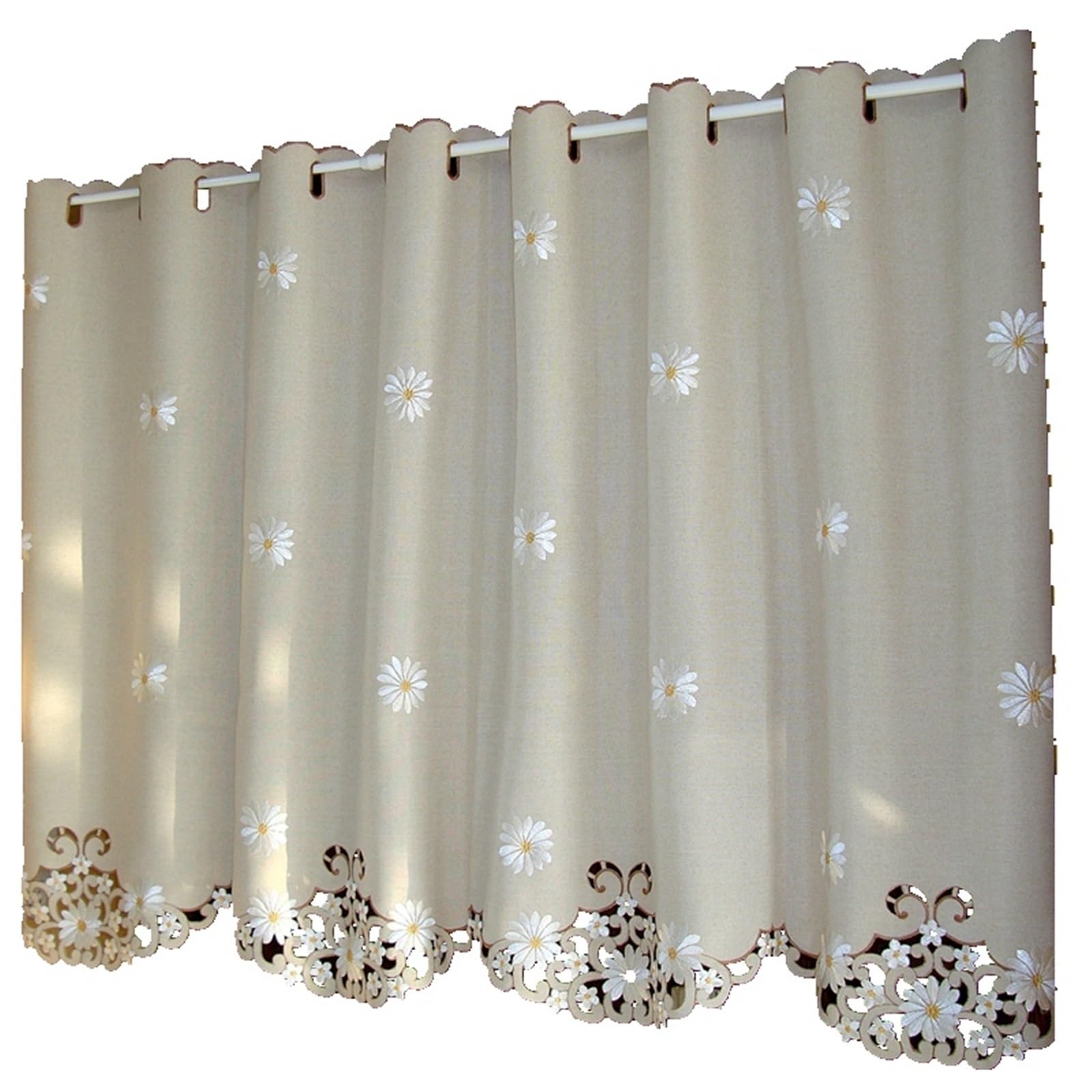 Rideau de placard brodé tournesol 150x45cm pour cuisine