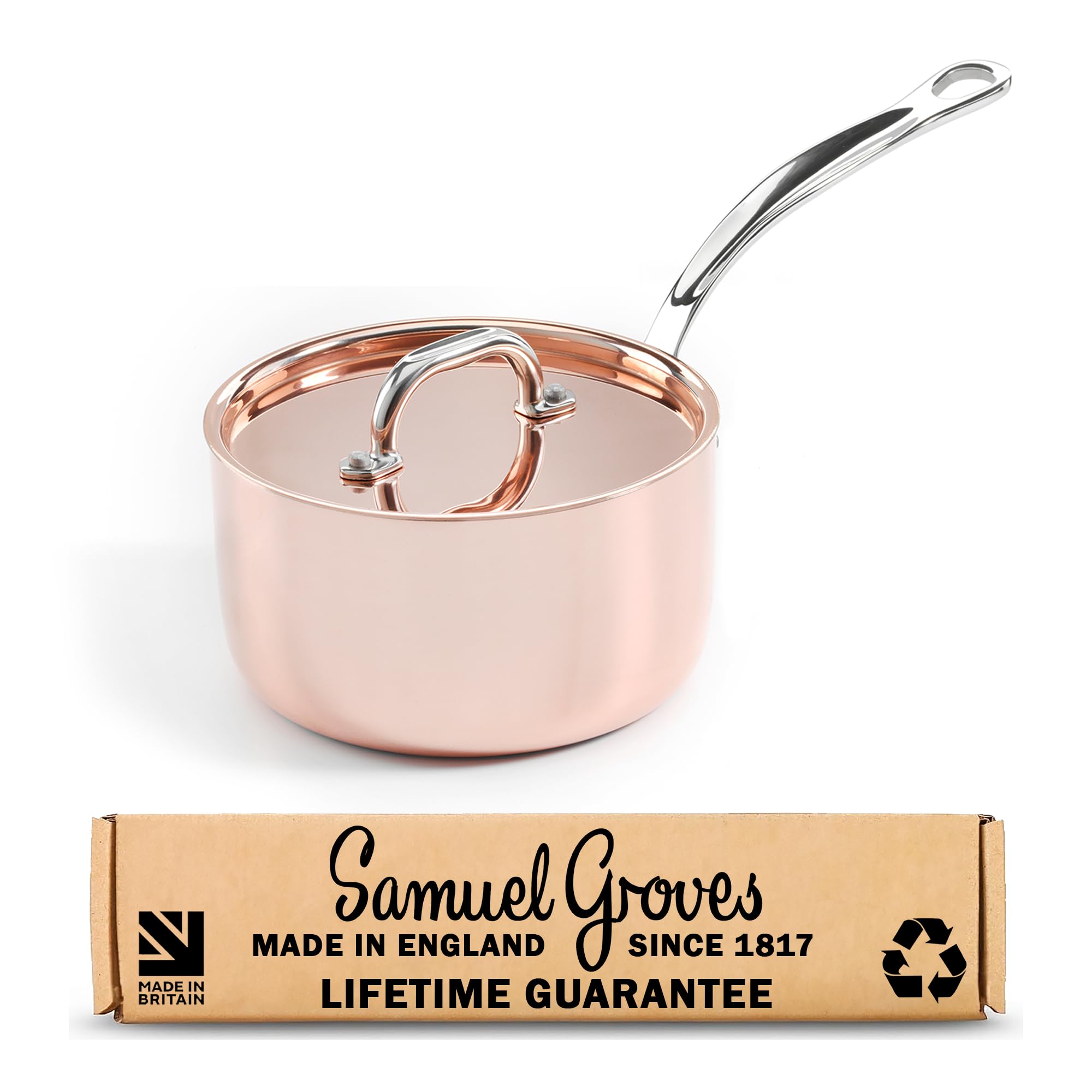 Samuel Groves Copper Induction 18Cm Saucepan With Lid from B&Q