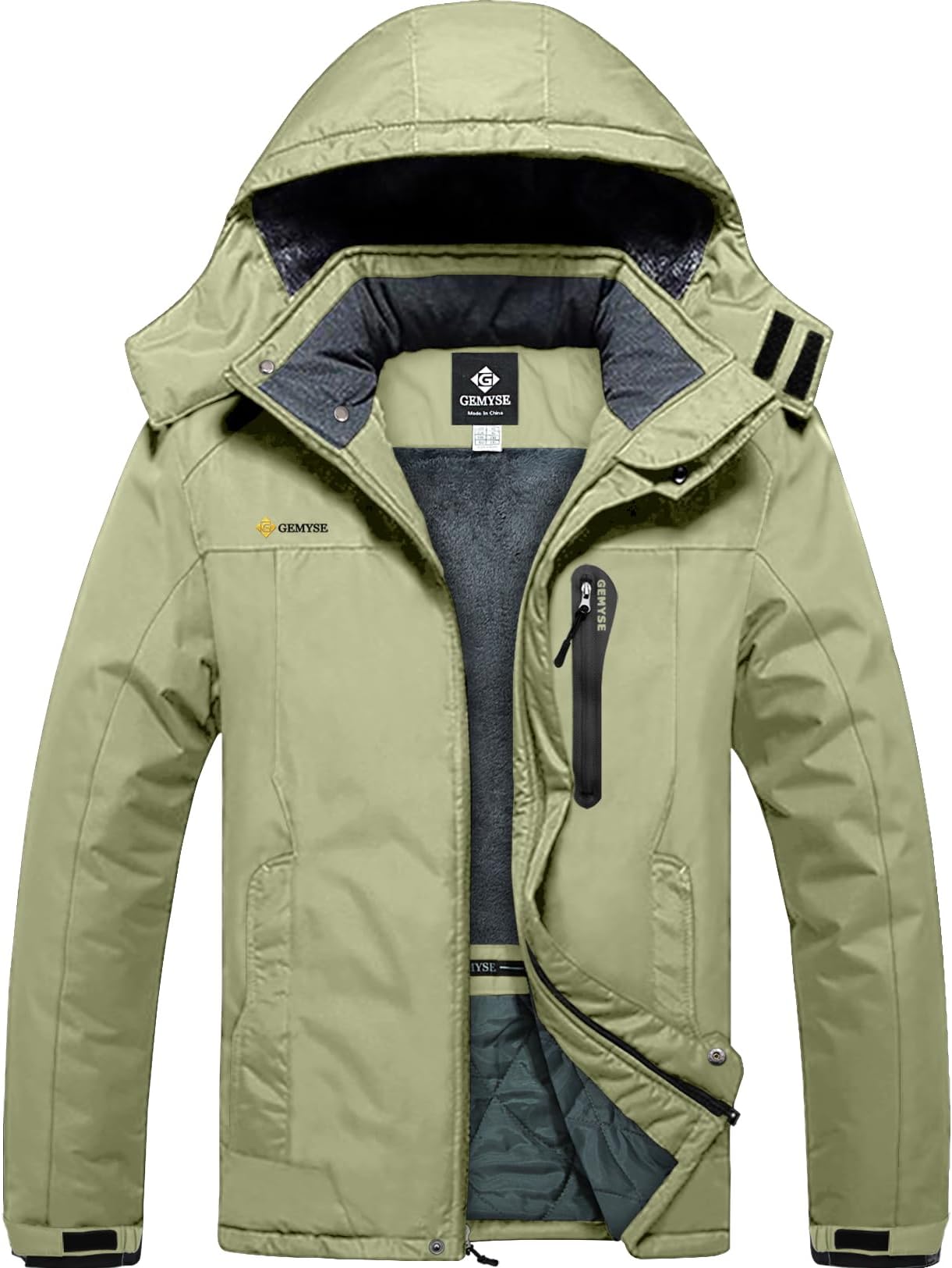 GEMYSE Men's Ski Snow Jacket Warm Winter Waterproof Coat Snowboard Rain Jacket Hooded Windproof Windbreaker
