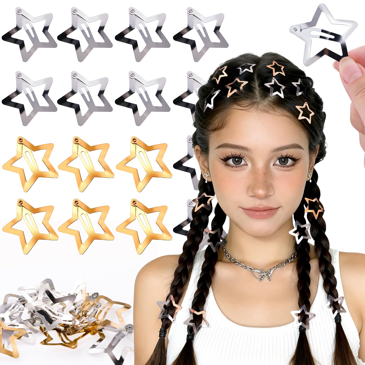 Colorful Star Hair Clips - Y2K Accessories -14