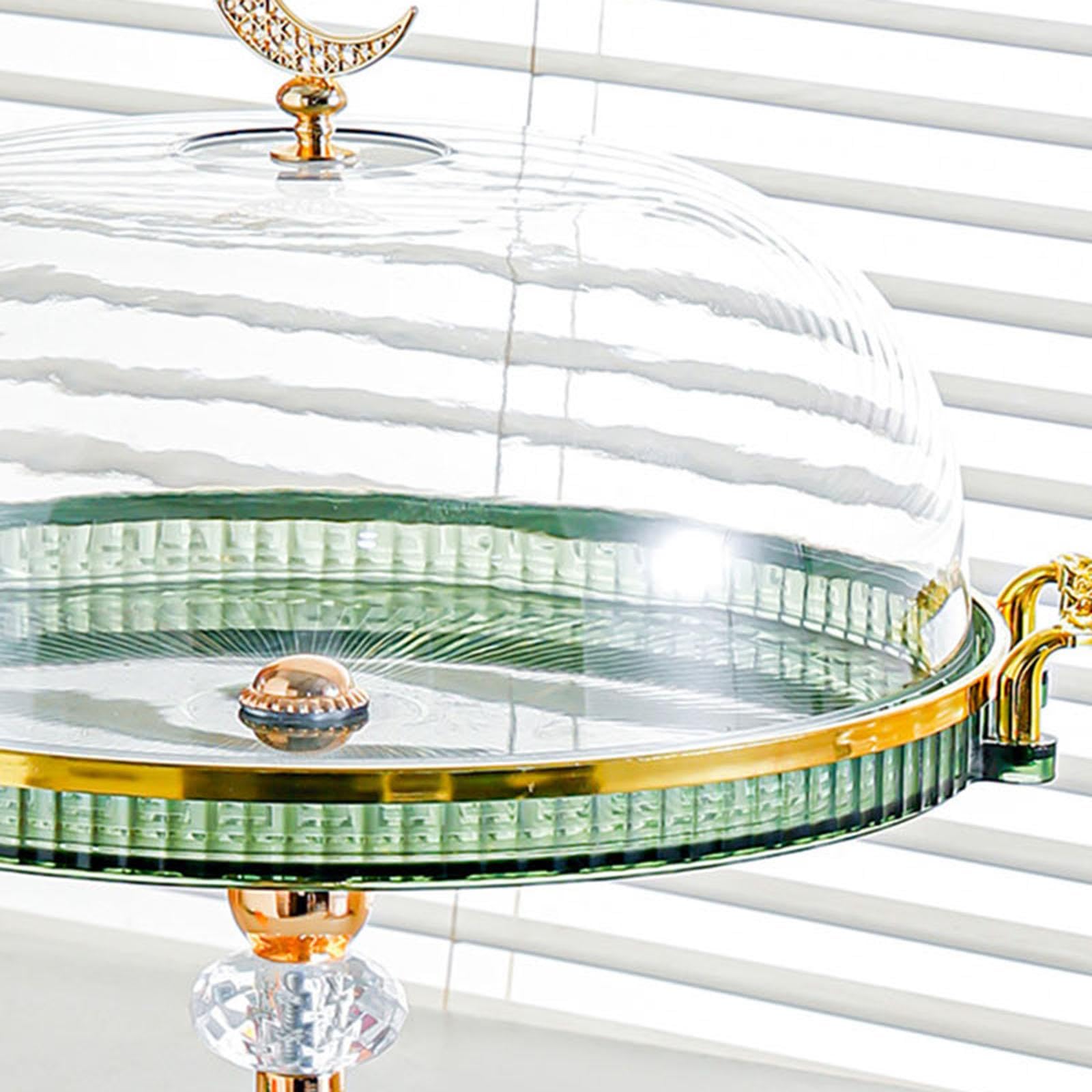 Présentoir à Gâteaux avec Couvercle, Support à Gâteaux, Cloche à Gâteaux, Plat de Service En PP Facile D'entretien avec Une Poignée Luxueuse pour, Vert