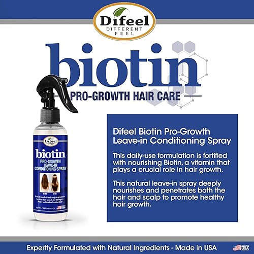 Miniatura 7 de Difeel Biotin Pro-Growth Champú, acondicionador y spray acondicionador sin enjuague de 3 piezas en caja, incluye champú de 33.8 onzas,