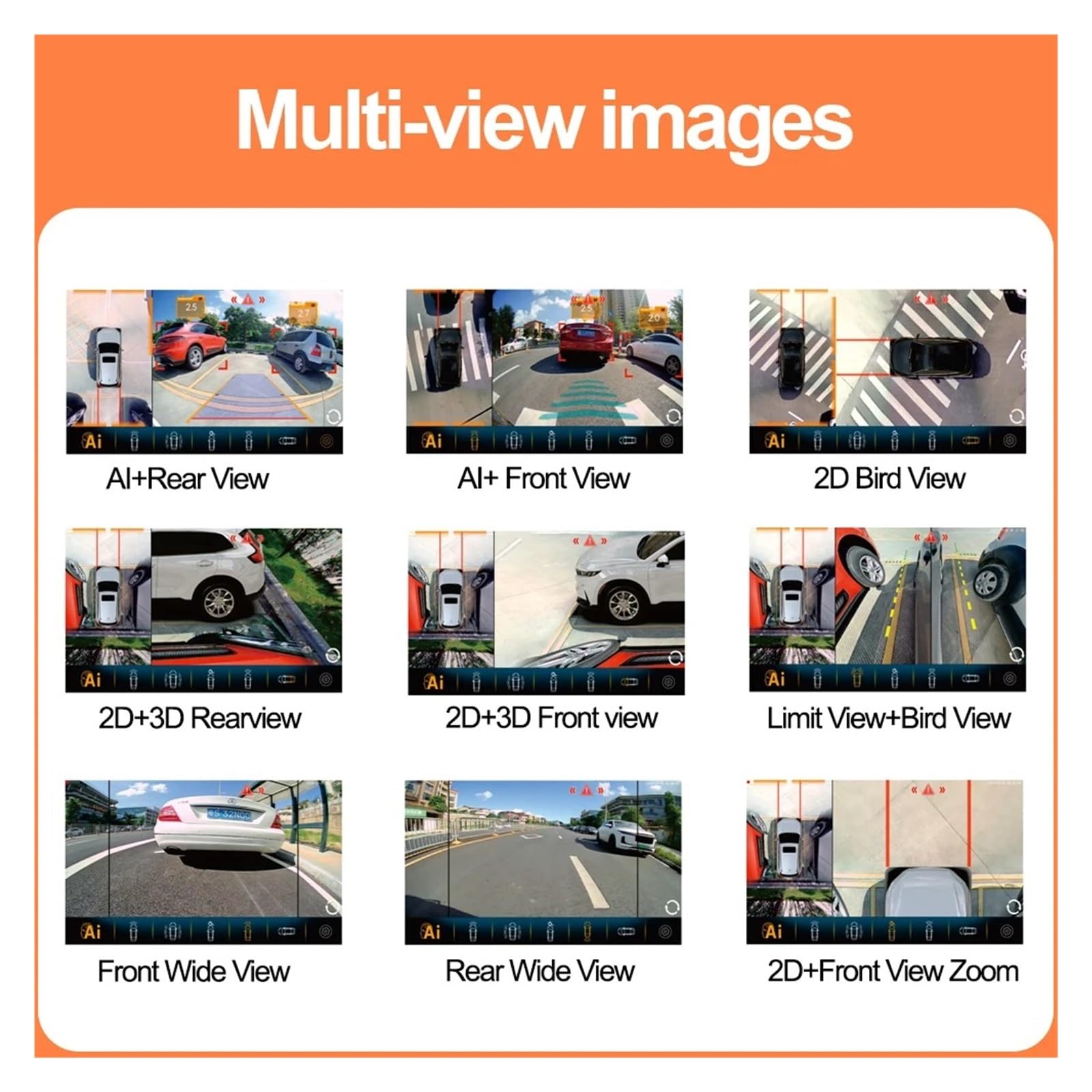 Rückfahrkamera Auto 1080P 3D 360 Grad Parkkamera Surround View System 4 Auto DVR Aufnahmekameras HD Vogelperspektive Panoramasystem