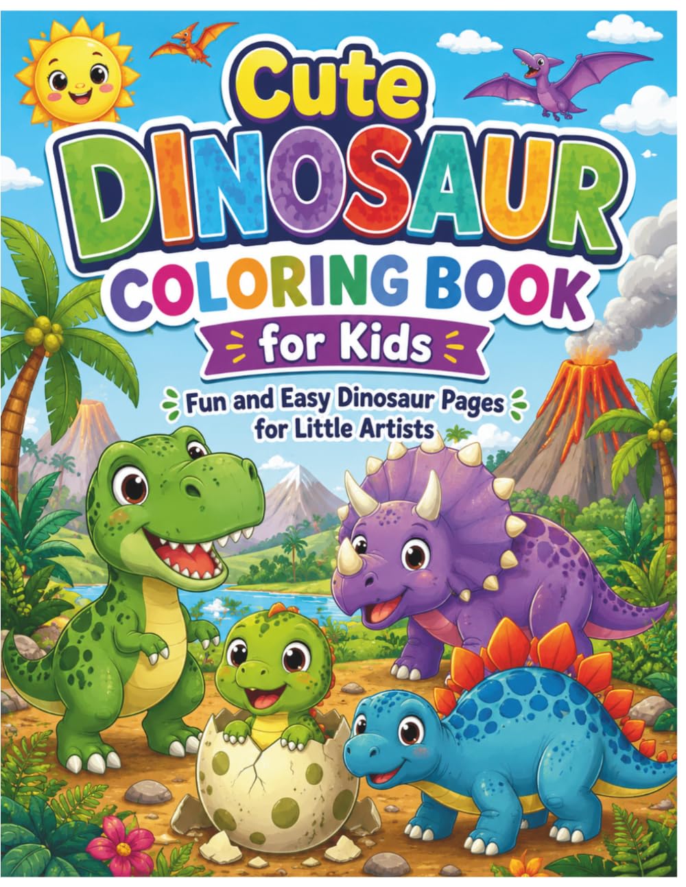 Cute Dinosaur Coloring Book for Kids