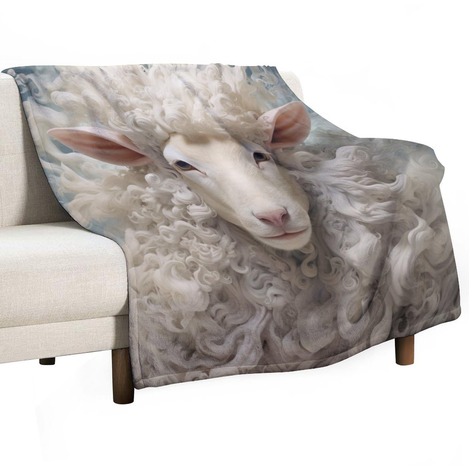 ECWECC Sheep Print Blanket Soft Lightweight Throws Flannel Lamb Printed Blanket Gift for Adults Mom Father Travel Blanket All Seasons 30"x40"inch