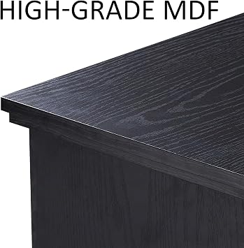 59 Fireplace TV Stand with 3-Sided Glass Electric Fireplace | Black, Fits TVs up to 65, Farmhouse Glass Door Storage, Media Entertainment Center, Living Room TV Console