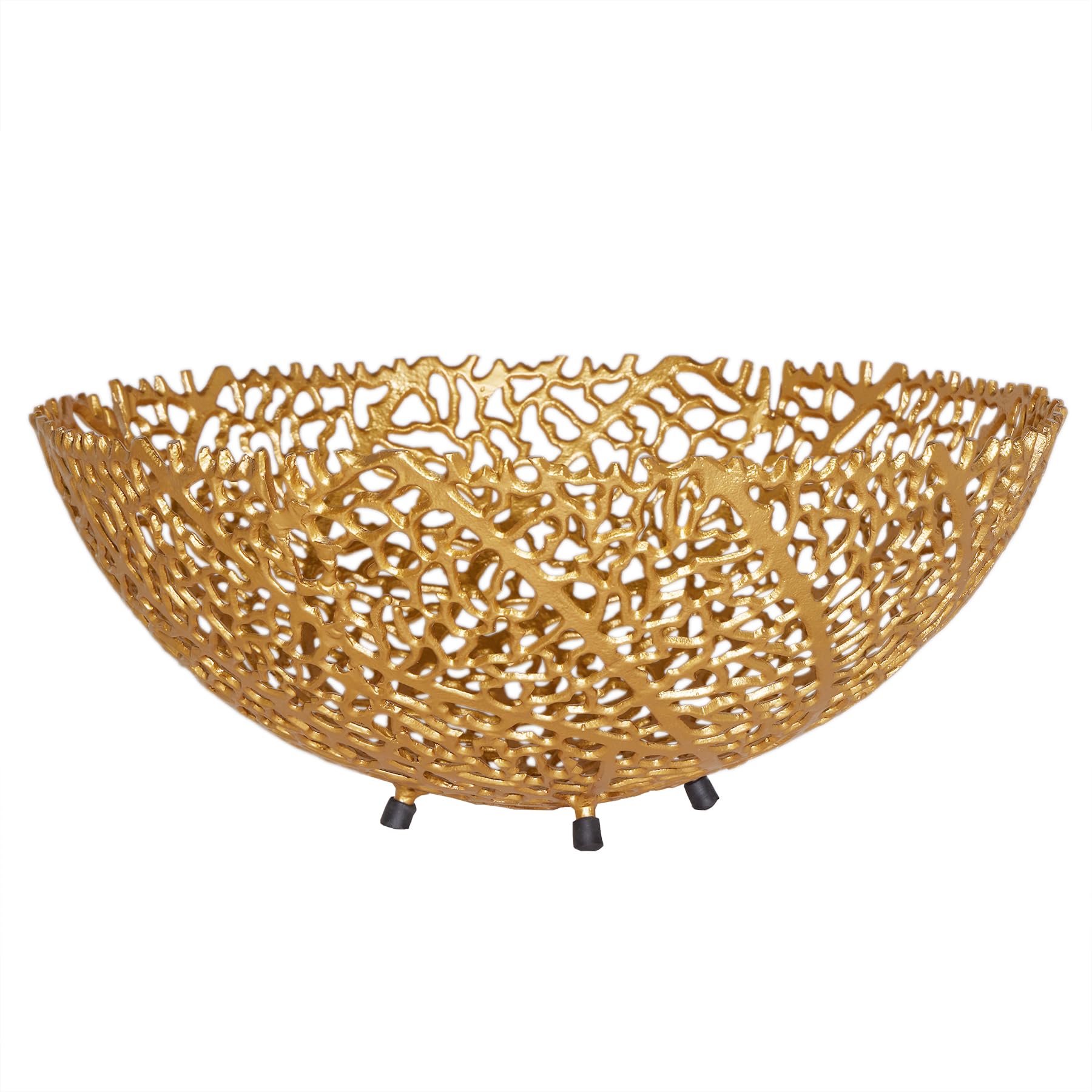 Riess Ambiente Filigrane Design Schale ABSTRACT LEAF 45cm gold handmade Obstschale Aufbewahrung rund Dekoschale dekorativ Wohnzimmer Küche