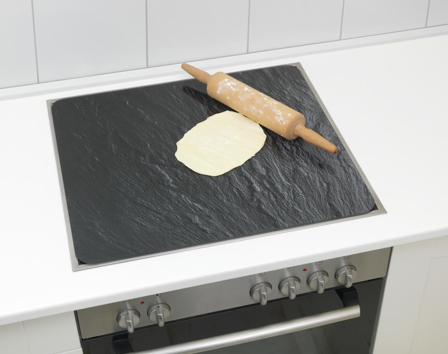 Image secondaire de WENKO Fond de hotte, Crédence Cuisine, «Ardoise», Protection anti-éclaboussures, Verre trempé, 56 x 50 cm