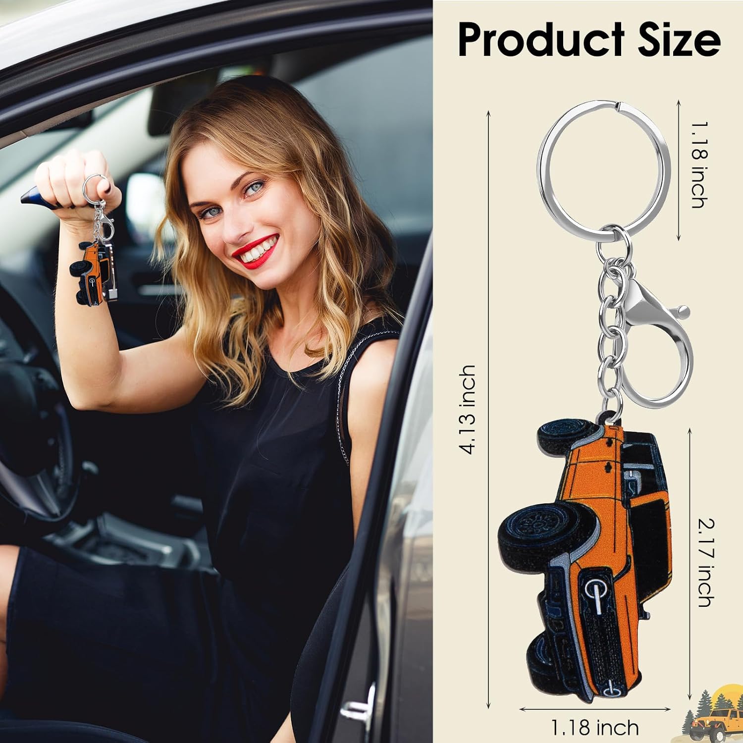 Bronco Keychain Accessories,Car Key Chain,Keychain Clip For Ford Bronco 2022 2023 2024,Key Ring Gift For Car Lover image 5