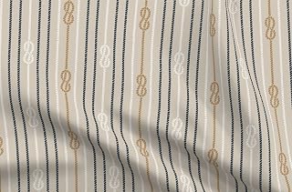 Spoonflower Fabric - Nautical Stripe Navy Beige Ship Sea Boat Yacht Preppy Coastal Classic Printed on Minky Fabric Fat Quarter - Sewing Baby Blankets Quilt Backing Plush
