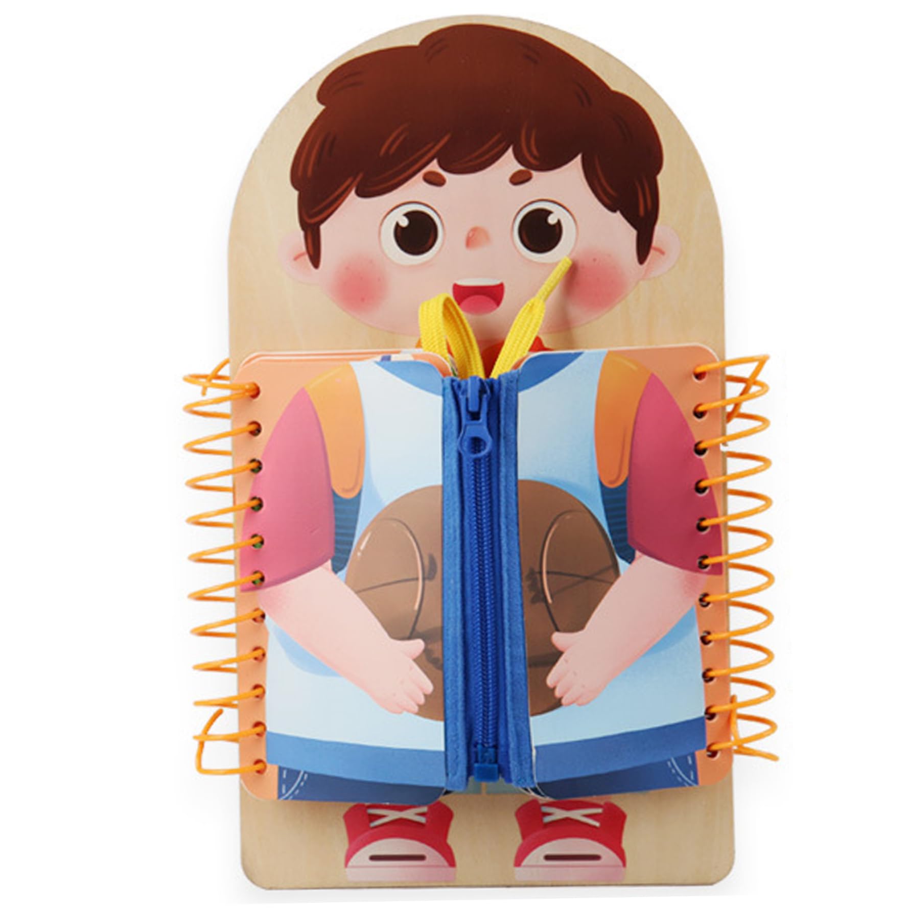 Xweptuy Learn to Dress Boards, Educational Shoe Tying Practice for Kids Learn to Button, Buckle, Zip, Snap, Multilayered Montessori Toys for Preschool Toddler 3-8 Years Old, Boy