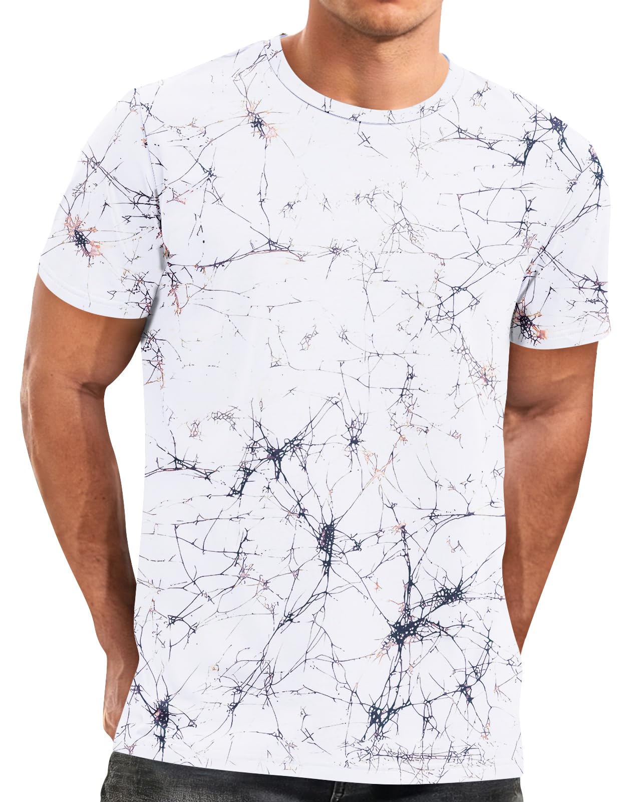 HMIYA Herren T-Shirt Kurzarm mit Vintage-Look - 100% Baumwolle, Weich & Hautfreundlich - Lässiges Basic mit Rundhalsausschnitt