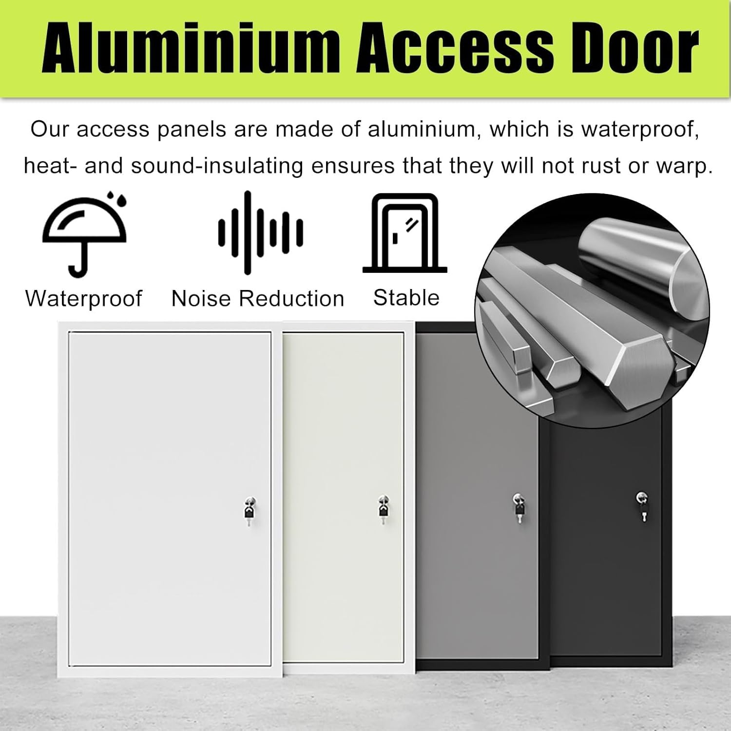 Fire-Rated Recessed Metal Access Panels - Customizable Sizes & Colors for Walls & Ceilings | Secure Locking Design | Easy Installation(White,28"x48")