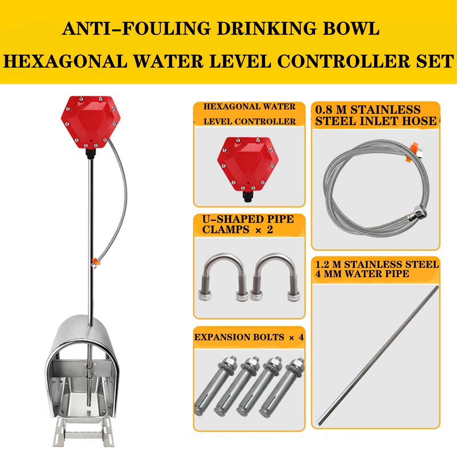 Bebedero AutomáTico para Ganado, Bebedero para Cerdos, Bebedero Vertical Colgante Bebedero Automático para Cerdos De FáCil Instalación para Cerdos Y Otro Ganado Acero Inoxidable 304,Plata