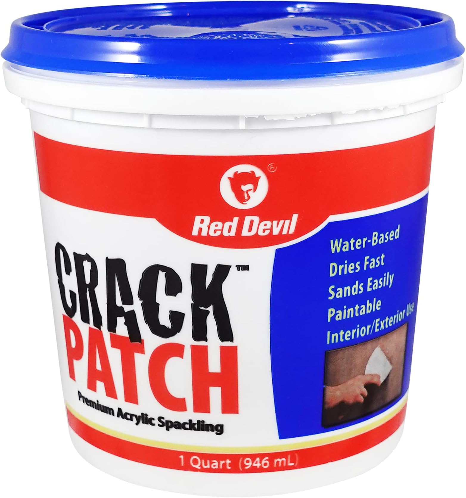 0804 Crack Patch Premium Acrylic Spackling, 1 Quart, 1 Pack White
