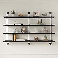 Vista 20 de Estantería flotante para libros estantes de baño sobre inodoro estanterías industriales de tubo estantes de tubería estantes de pared rústicos Blanco