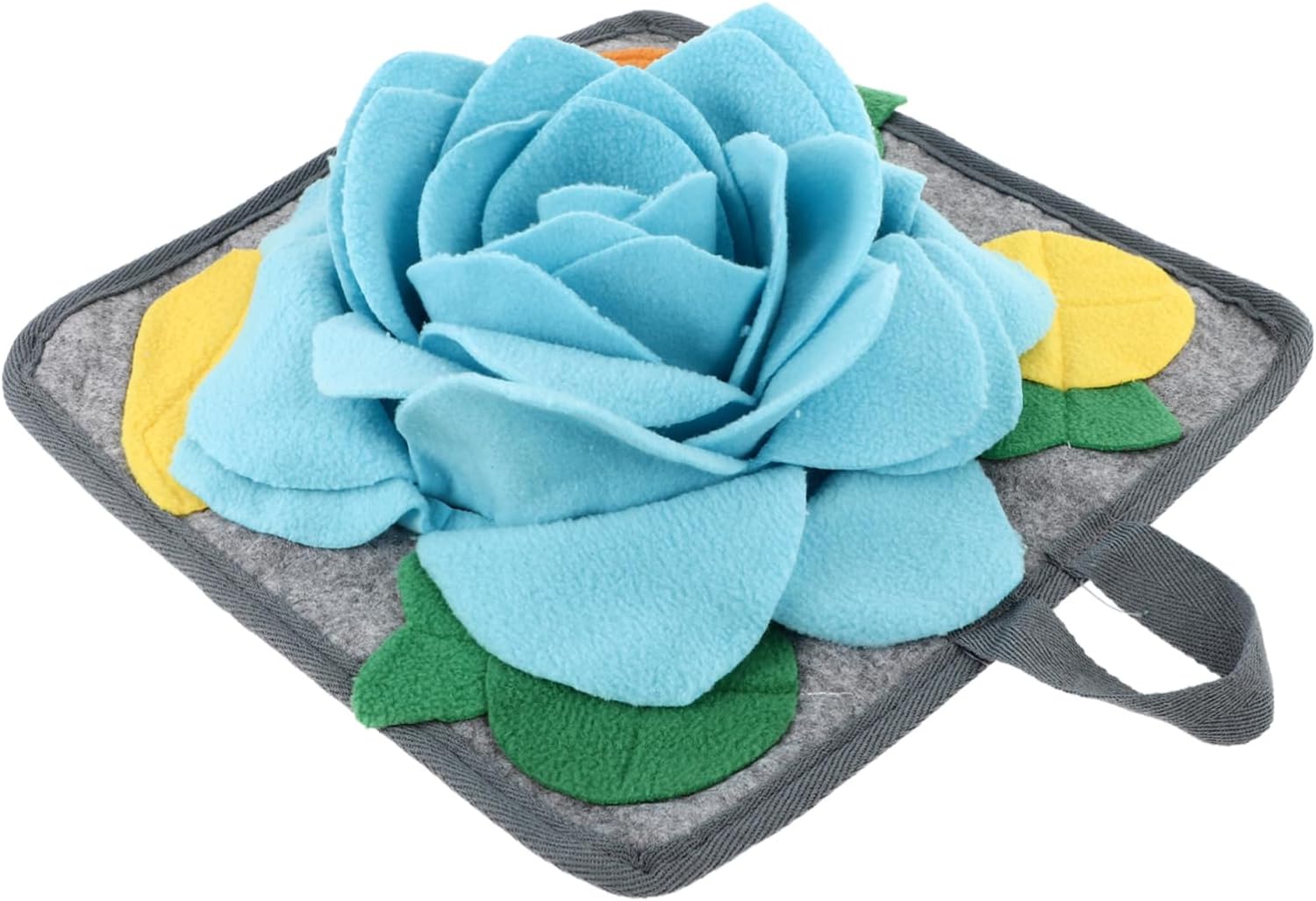 POPETPOP Rabbit Snuffle Mat for Nose Work Feeding Slow Feeder Pad for Rabbits and Small Pets Interactive Polar Fleece to Exercise Smell and Prevent Obesity Portable Travel Friendly Blue Mat