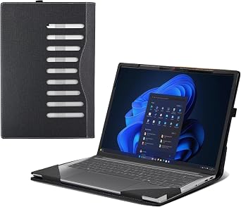 Laptop Case for Lenovo IdeaPad Pro 5 14AKP10|14IAH10 | 14ASP10|14IMH9| 14AHP9 |IdeaPad Pro 5i 14, 9 14" All Inclusive Drop Case PU Leather Protective Laptop Bag Detachable Shell Gray
