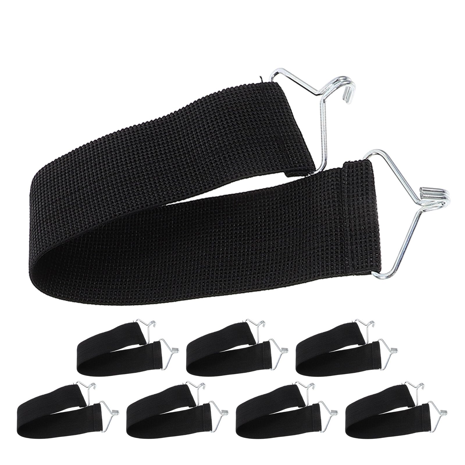Toyvian Lot de 8 Sangles Renforcées en Nylon Noir pour Chaise Longue Pliable, Résistantes aux Fissures et Faciles à Ranger, pour Fauteuils D'extérieur et Voyages