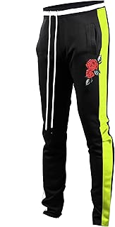 champion black and red taping track pants