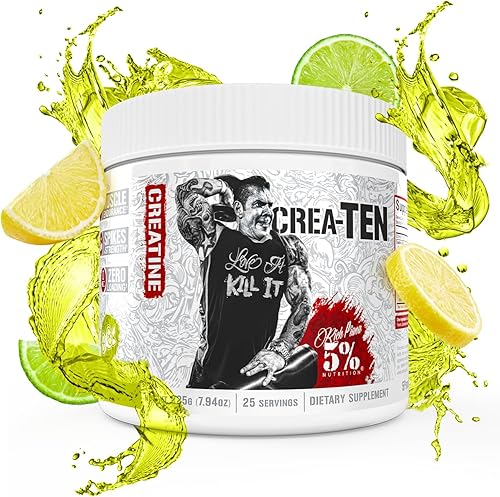 Miniatura 5 de 5% Nutrition CreaTEN Creatine Complex + Accelerators  Creatina en polvo saborizada para ganancia muscular  Máxima potencia, fuerza, resistencia y