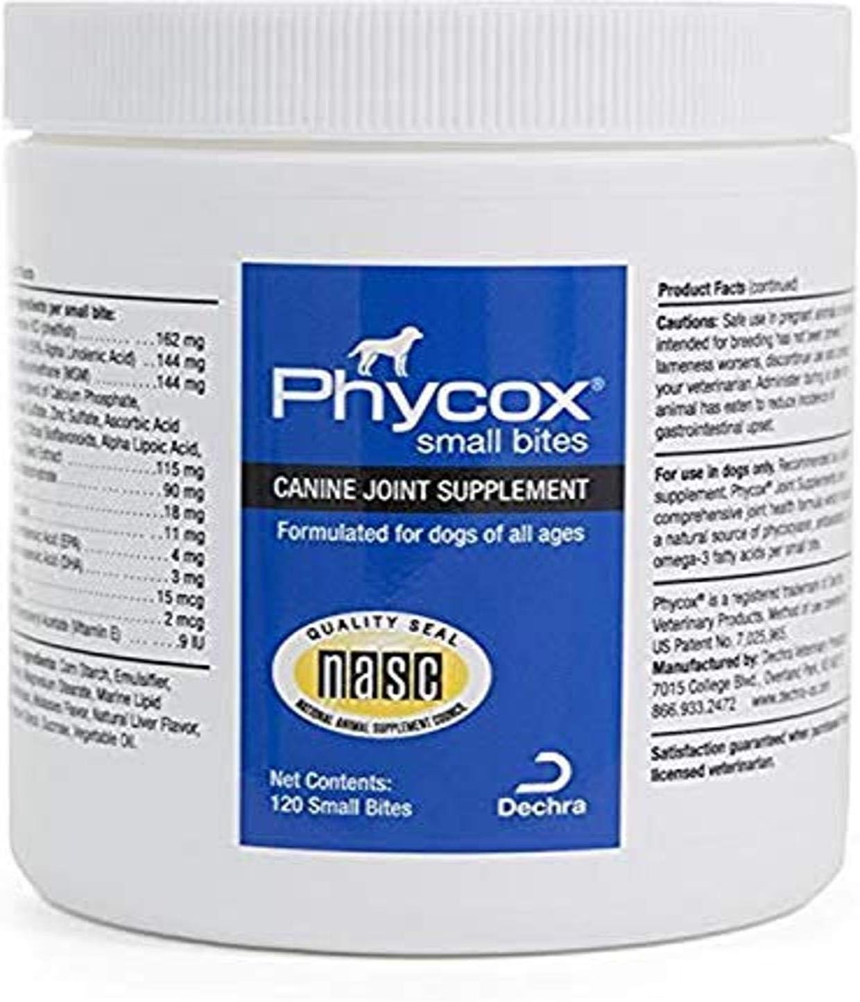 Dechra Phycox Small Bites Soft Chews, Joint Supplement For Dogs (120ct)