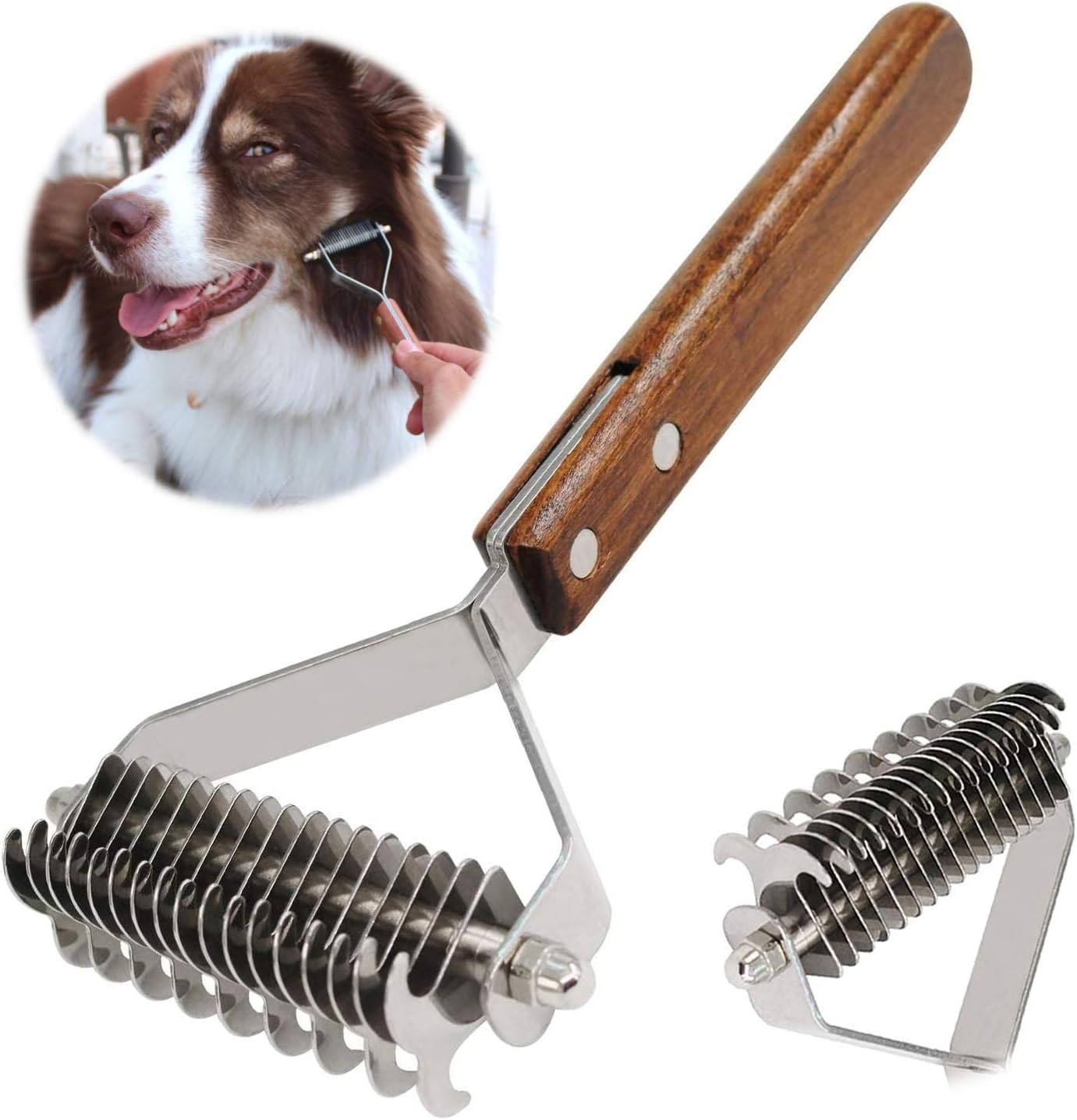 Aidiyapet Undercoat Brush for Dogs, Cats, Dog Brush & Cat Brush for Long Hair, Coat King of the Trimming Curry Comb, Pet Undercoat Care Comb for Dogs, for Grooming and Grooming (DUAL)