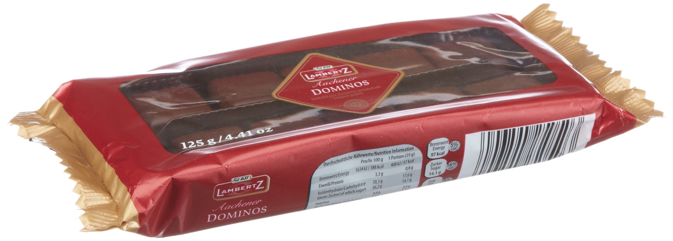 Lambertz Domino Steine Zartbitter, 6er Pack (6 x 125 g)