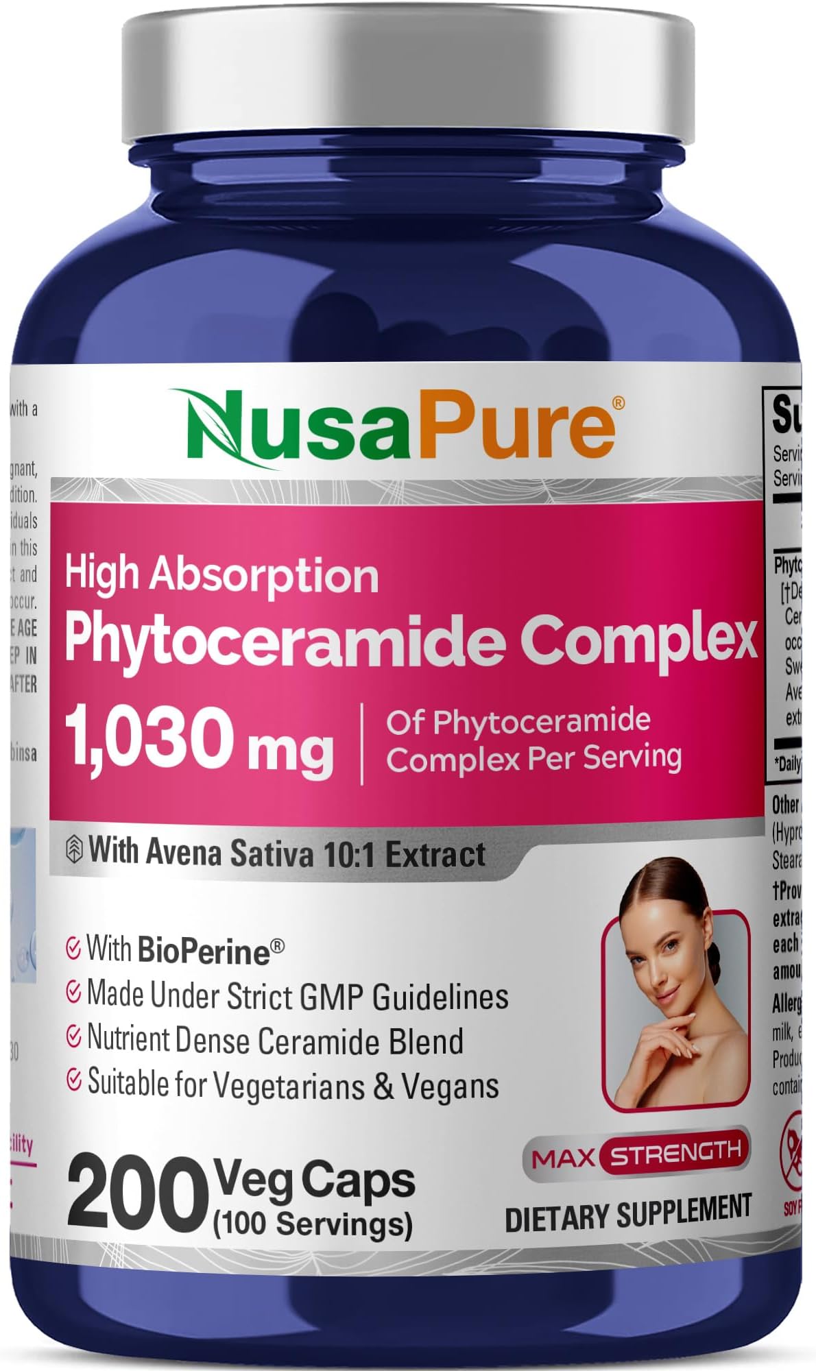 Phytoceramides 700mg 200 Capsules (Non-GMO & Gluten Free) Powerful Skin Repair & Rejuvenation ✮ All Natural Plant Derived Anti-Aging Powerhouse for Reduced Fine Lines & Wrinkles