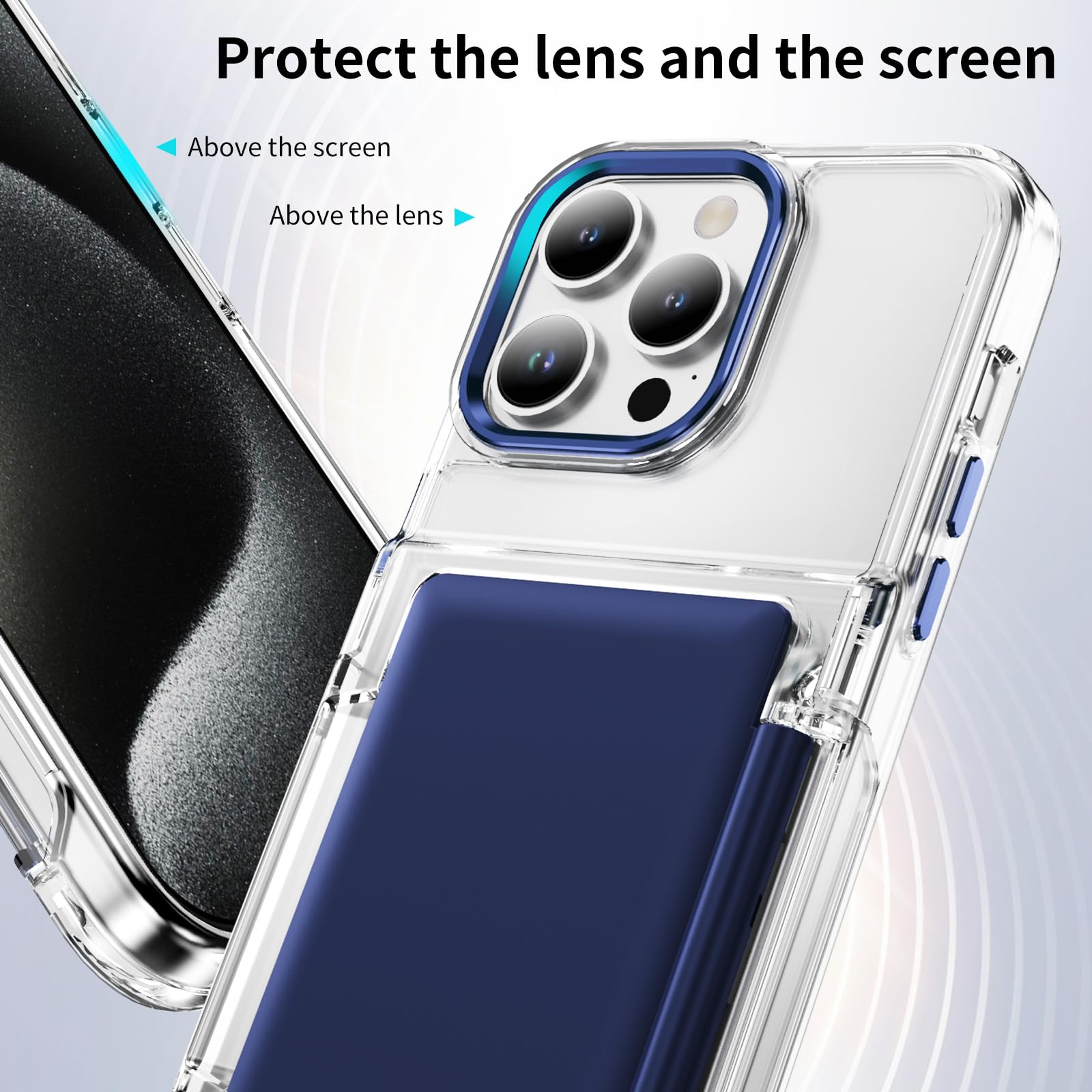 Amazon.co.jp: LEMAXELERS iPhone 14 Pro用耐衝撃ケース カード