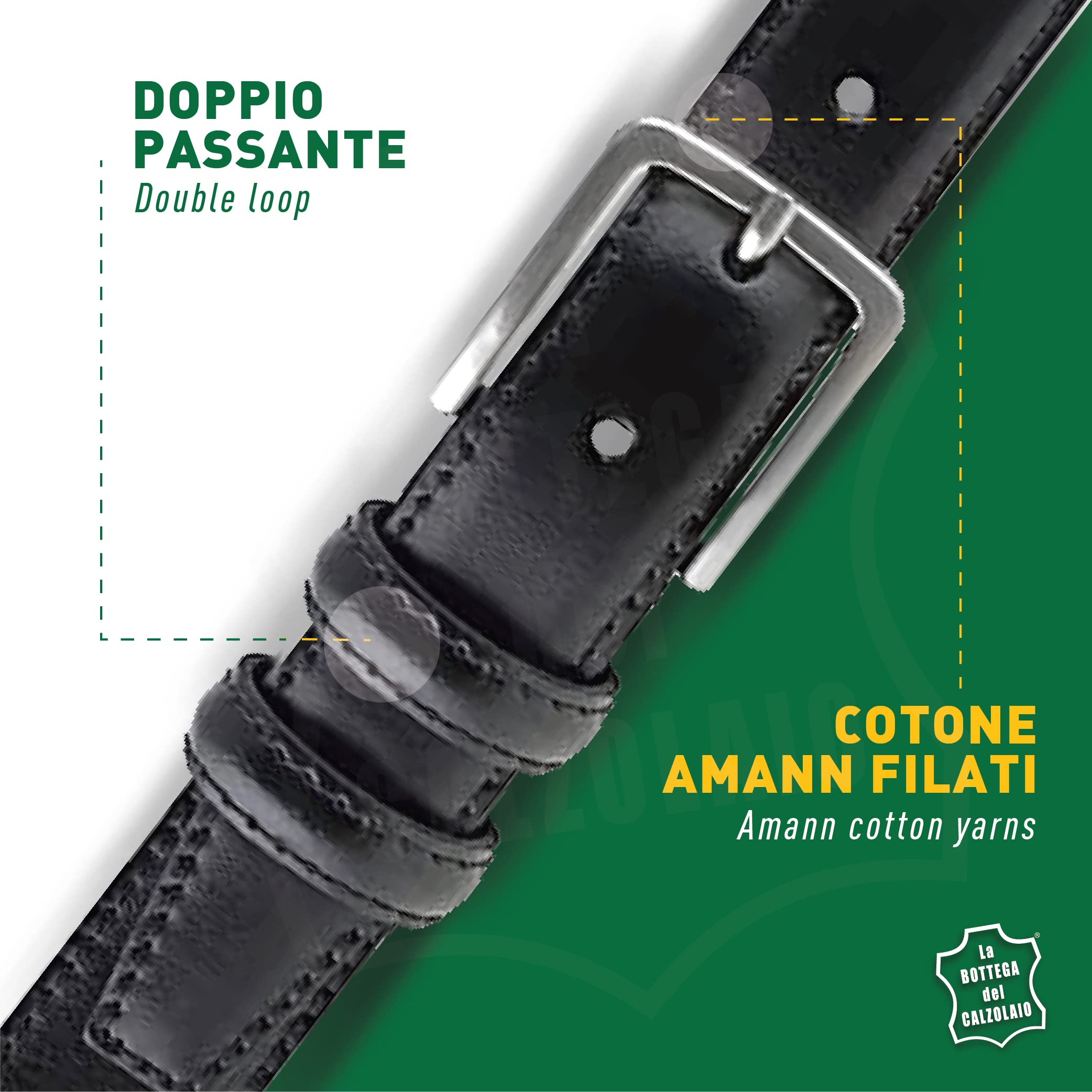 La Bottega del Calzolaio Gürtel Herren Leder, Ledergürtel Herren aus gebürstetem Kalbsleder, schmal 3 cm breit für Anzug und festliche Anlässe, handgefertigt in Italien, viele Farben, Made in Italy