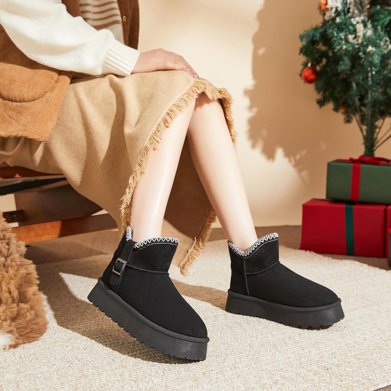 Iarus Womens Snow Boots Winter Boots for Womens Fur Lined Boots Comfortable Warm Booties for Outdoor - Image 5