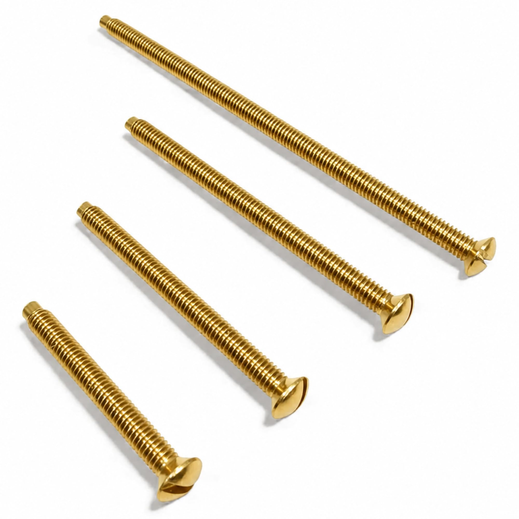 Pack of 40 Mixed M3.5 Polished Brass Electrical Machine Screws for Light Switch & Socket – Mixed Sizes (30mm, 40mm, 50mm, 75mm)