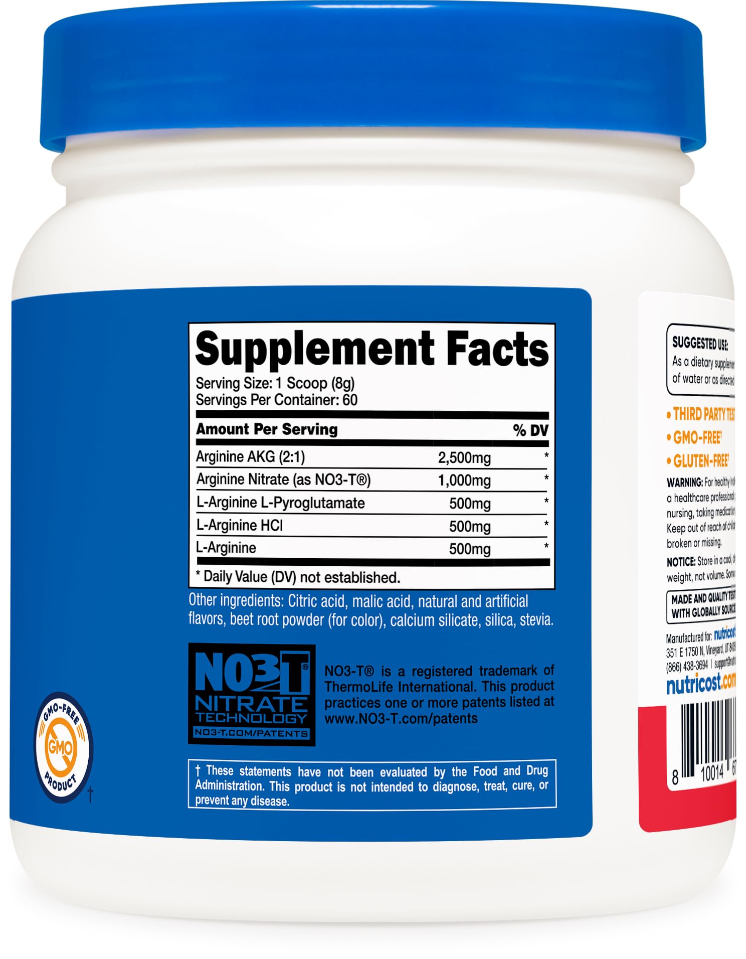 Nutricost L-Arginine Complex (Fruit Punch) 60 Servings, Gluten-Free — Amazon image 5