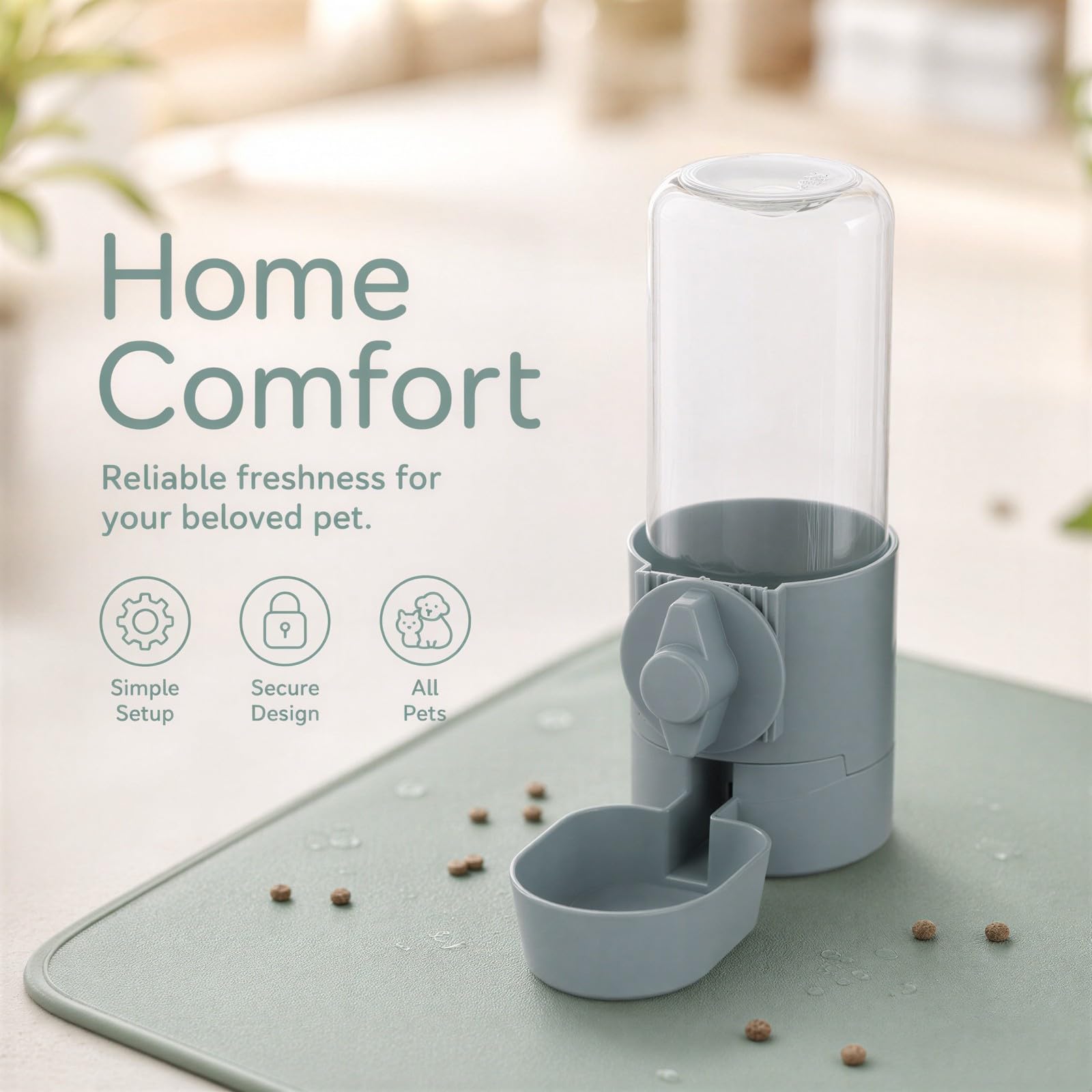 Dispensador automático de agua para alimentos, comedero automático para jaula de mascotas, dispensador de alimentos de 1 litro y bebedero de 17 onzas, juego de cuencos colgantes para conejo, gato