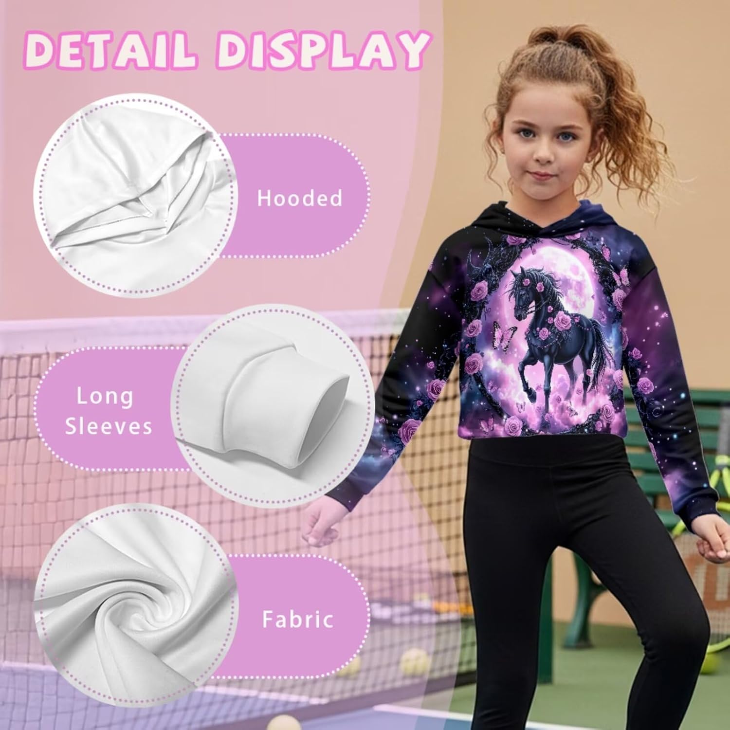 Kids 2 Piece Outfits Size 5-14 Girls Flare Leggings Long Sleeve Crop Tops and High Waist Yoga Pants Set