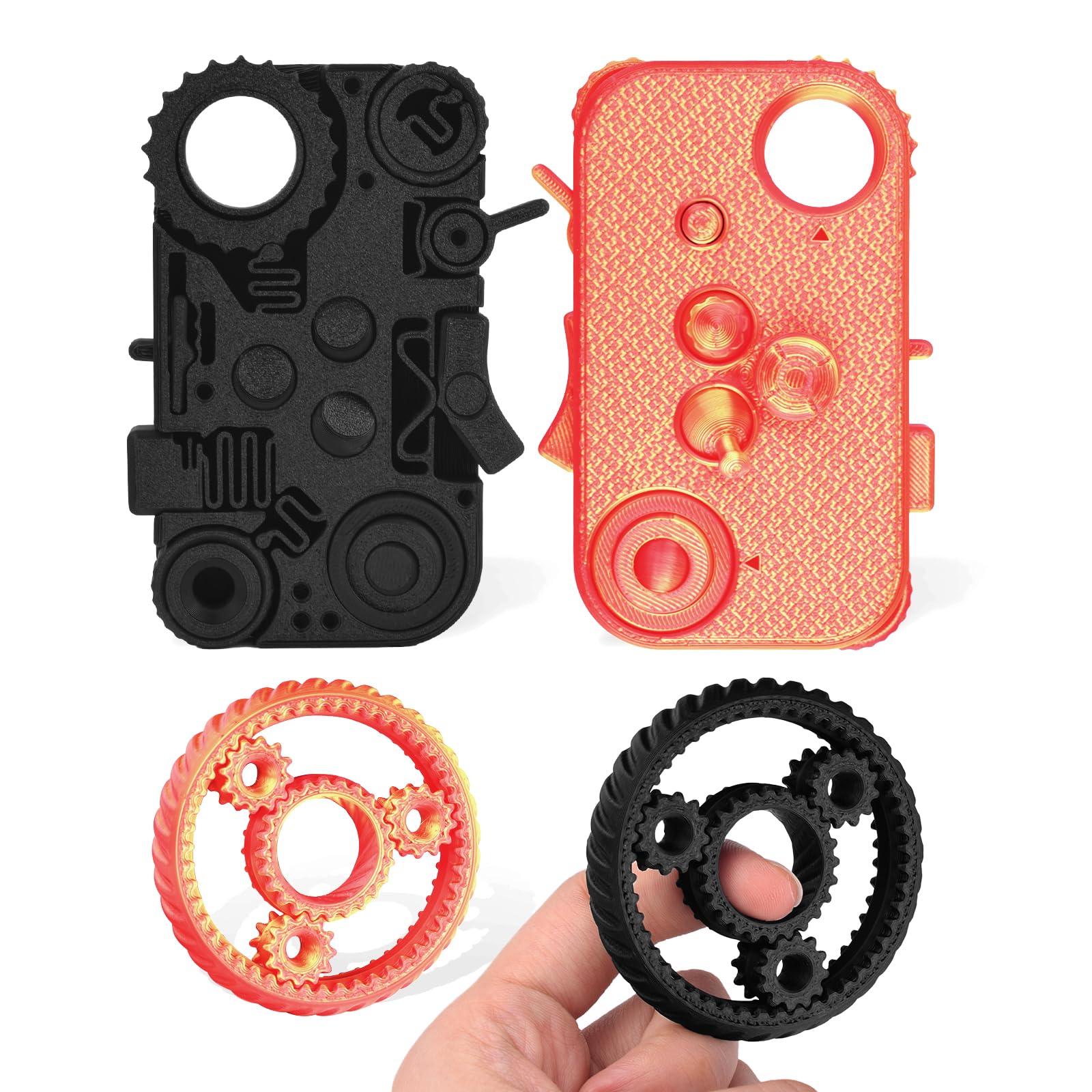 2 Sets 12-in-1 Fidget Toys, 3D Printed Fidget Toys for Stress Relief Spinner Clicker Slider