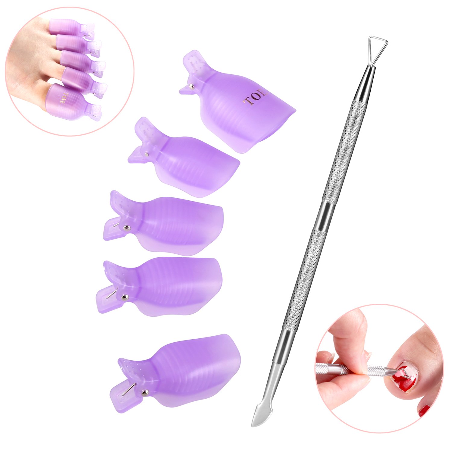 Yosemy Stainless Steel Triangle Cuticle Pusher & Nail