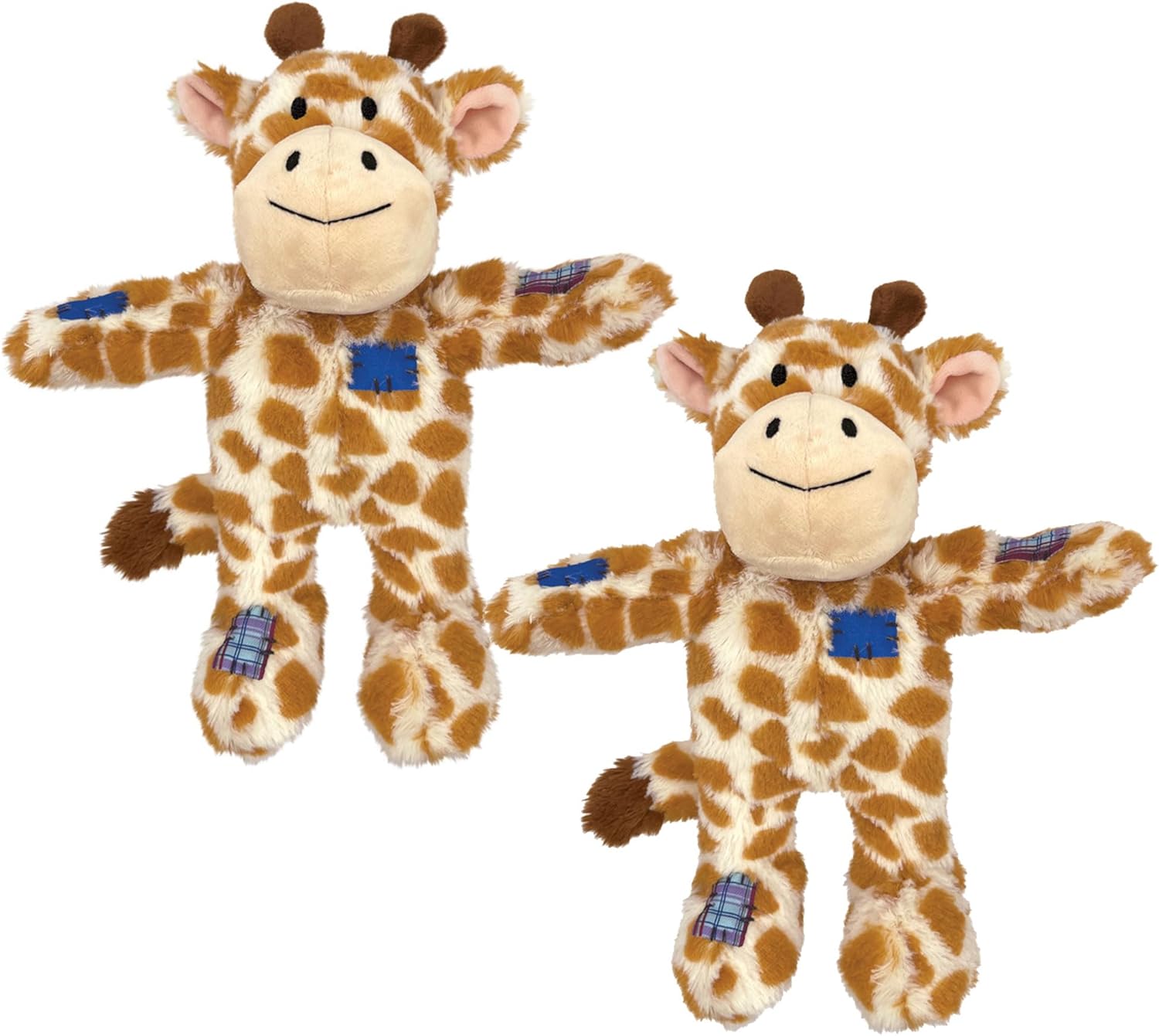 KONG Wild Knots Dog Toys – 2 Pack – Durable Plush Dog Toy with Internal Knotted Rope & Squeaker (Tiger, Small/Medium)