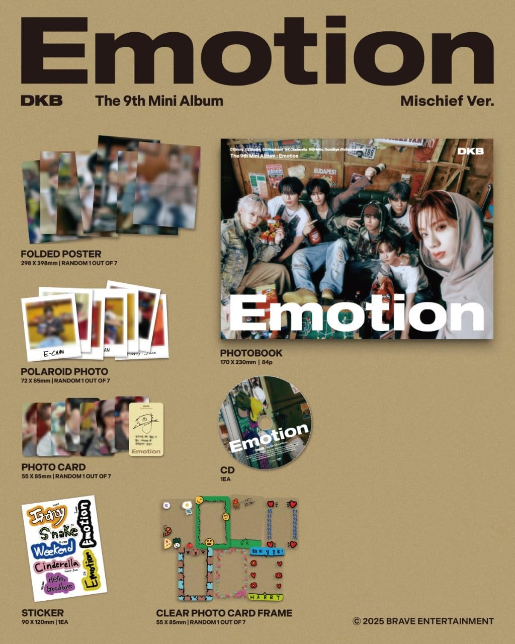 DKB - Emotion 9th Mini Album (Random ver. / CD Only, No Poster)