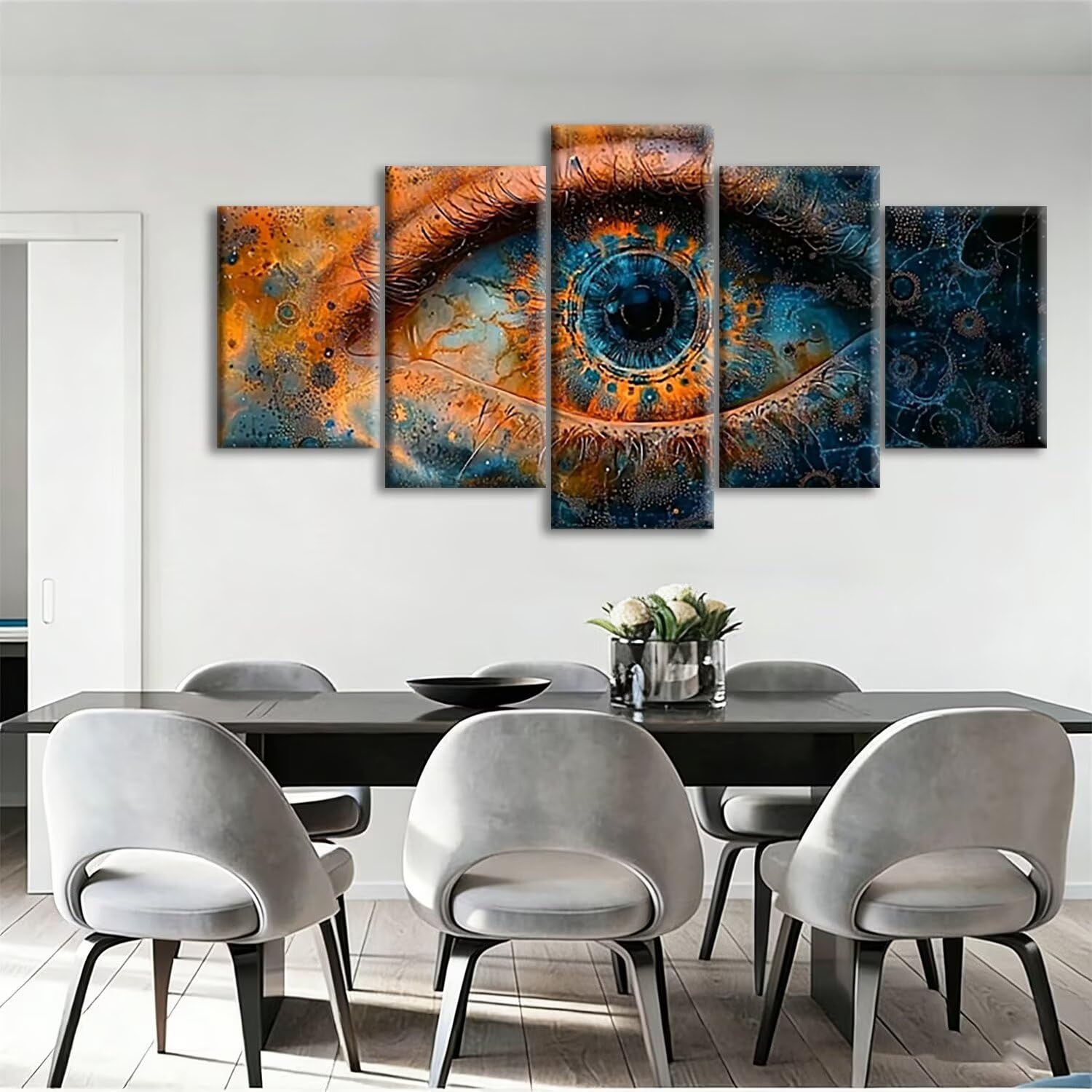 Duże 5-częściowe zestawy artystyczne z diamentami do oczu dla dorosłych 125 x 75 cm, abstrakcyjny obraz diamentowy 5D, do samodzielnego wykonania, oszałamiający kryształowy klejnot, wieloczęściowy