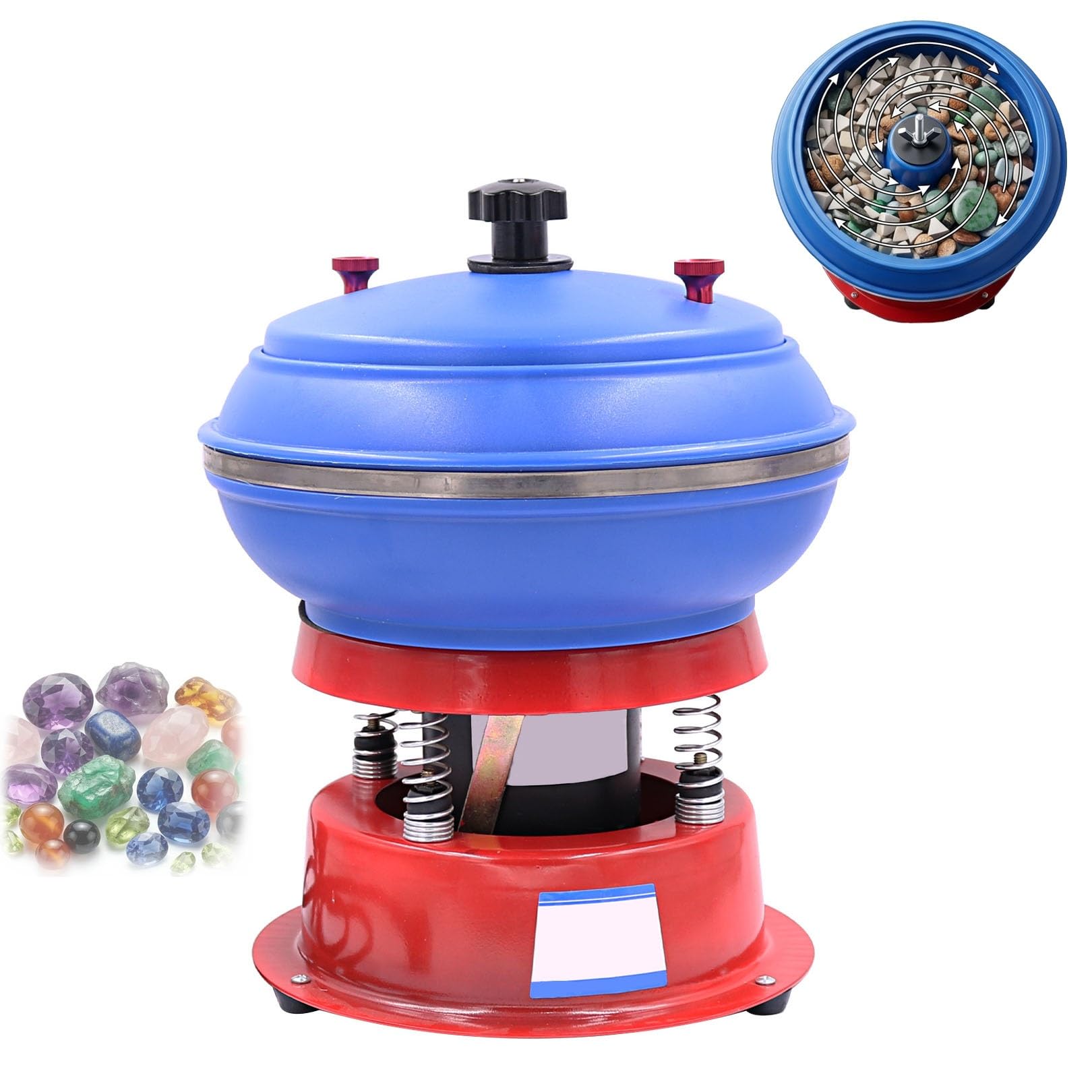 Limpiador Vibratorio De Metales 3.5L 2500RPM, Pulidor Profesional Para Joyería Y Piezas De Precisión, Taza Vibratoria Con Recubrimiento De Goma Resistente 50W.