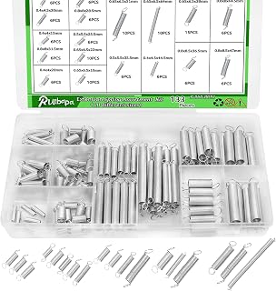 Ruibapa 133PCS Zinc Plated Extension Spring Assortment Kit - 18 Sizes for DIY Home Repairs, Tools & Automotive