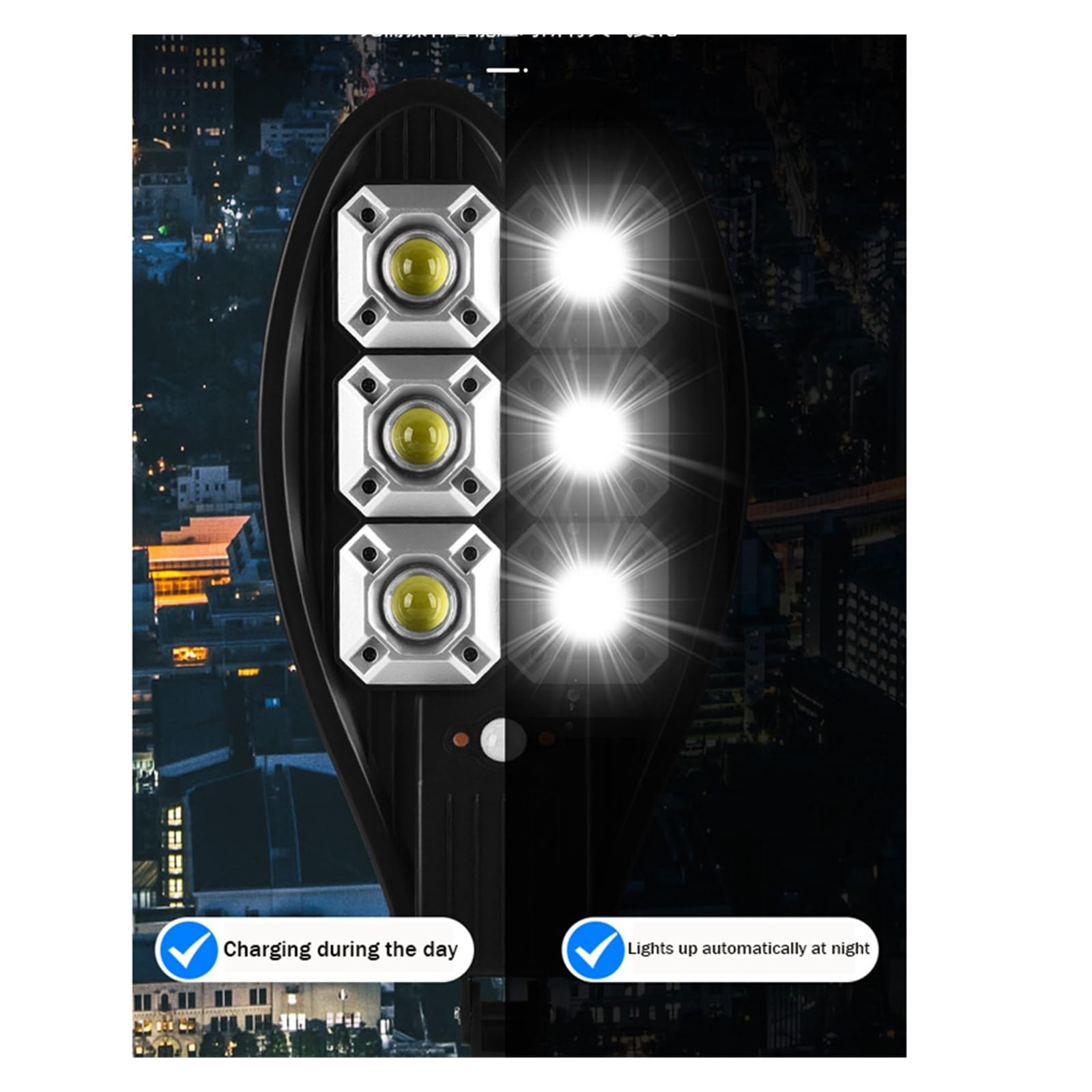 Zewnętrzna lampa solarna, 700w lampa słoneczna zewnętrzna lampa solarna zasilana światłem słonecznym wodoodporny czujnik ruchu PIR oświetlenie uliczne Led do dekoracji ogrodu(D)