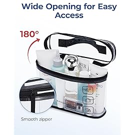 BAGSMART TSA Approved Toiletry Bag, 2 Pack Clear Makeup Cosmetic Bag Organizer, Quart Size Travel Bag for Toiletries, Carry-on Travel Accessories Essentials, Green-2pcs