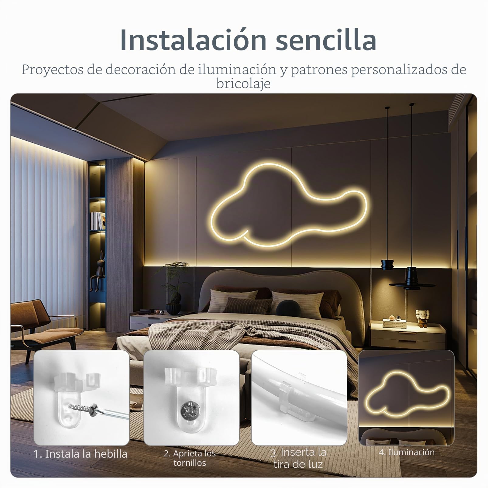 YOODI Luces LED Lights Blanco Cálido 20m, Flexible Tira de Led Habitacion 220V, Tubo Redondo Cortable Fita Led IP65 a Prueba de Agua para Habitación, Jardín, Fiesta, Incluye Fuente de Alimentación