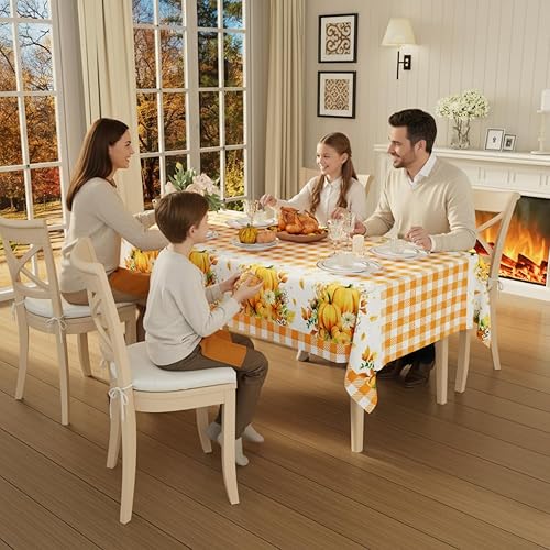 Vista 47 de Smiry Paquete de 10 Manteles Desechables de Cuadros Vichy Azules - 54" x 108" Mantel de Plástico de Servicio Pesado, Cubiertas de Mesa Impermeables