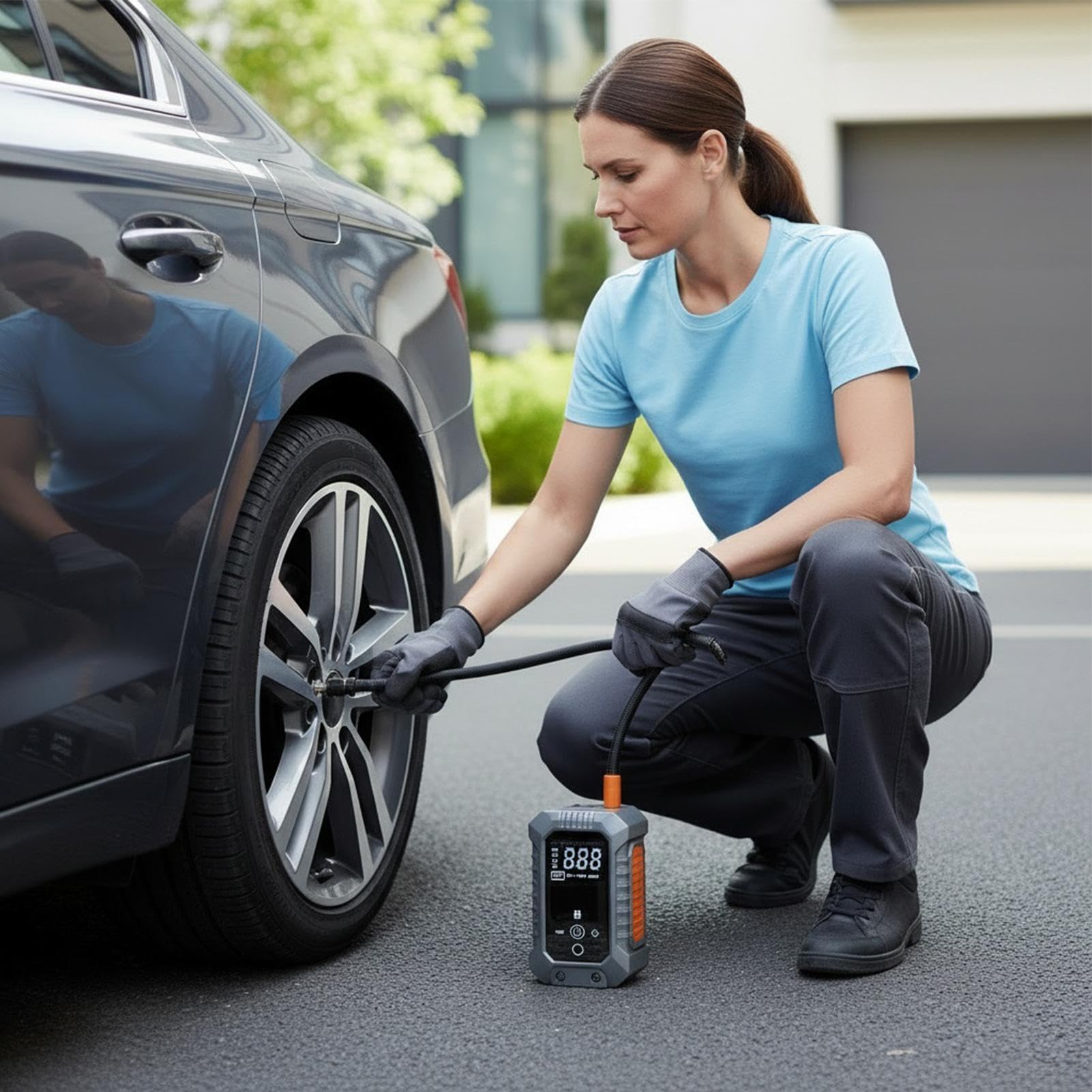 Gonfleur de pneus auto arrêt automatique électrique