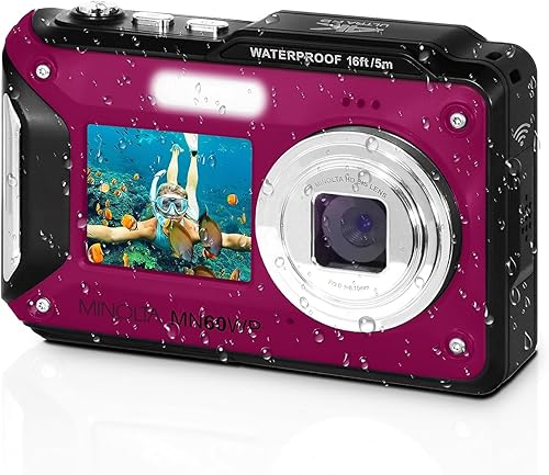 Miniatura 5 de Minolta Cámara digital resistente al agua - Fotos de 48 MP, video 4K UHD, pantallas LCD duales, 16 pies impermeable, zoom 16X, antivibración, cámara