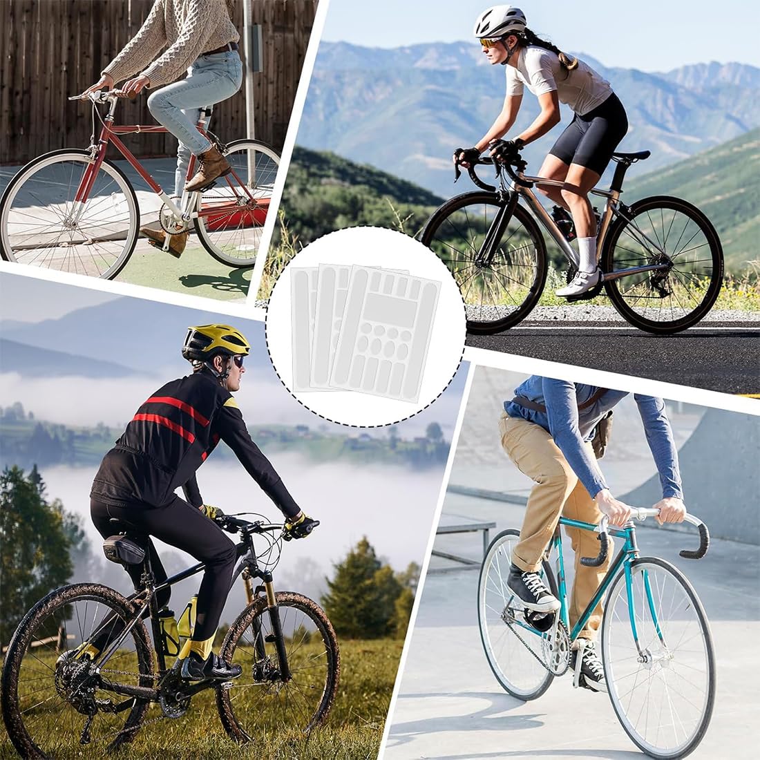 3 Fogli Film Protezione Telaio Bici – Adesivo Protezione Vernice Trasparente per MTB & Bici da Corsa